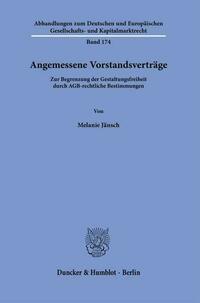 Angemessene Vorstandsverträge.