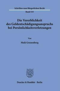 Die Vererblichkeit des Geldentschädigungsanspruchs bei Persönlichkeitsverletzungen.