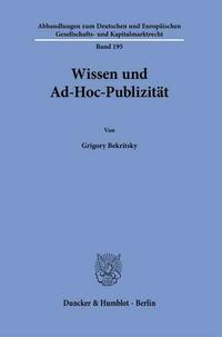 Wissen und Ad-Hoc-Publizität.