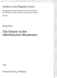 Glossar zu den althethitischen Ritualtexten