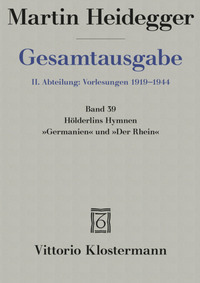 Hölderlins Hymnen "Germanien" und "Der Rhein" (Wintersemester 1934/35)