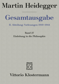 Einleitung in die Philosophie (Wintersemester 1927/28)
