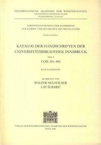 Katalog der Handschriften der Universitätsbibliothek Innsbruck