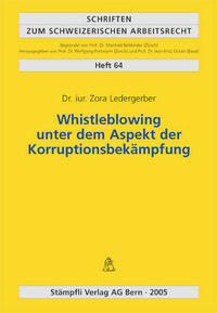 Whistleblowing unter dem Aspekt der Korruptionsbekämpfung