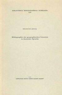 Bibliographie der geographischen Literatur in deutscher Sprache