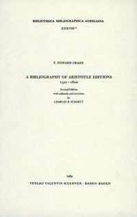 A Bibliography of Aristotle Editions, 1501-1600