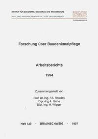 Forschung über Baudenkmalpflege: Arbeitsberichte