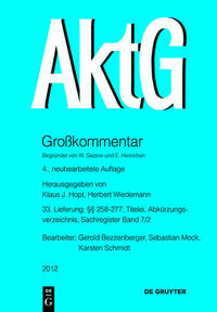 Aktiengesetz / §§ 258-277; Titelei; Abkürzungsverzeichnis; Register Band 7/2