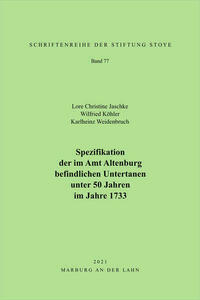 Spezifikation der im Amt Altenburg befindlichen Untertanen unter 50 Jahren im Jahre 1733