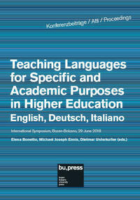 Teaching Languages for Specific and Academic Purposes in Higher Education – English, Deutsch, Italiano