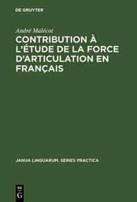 Contribution à l'étude de la force d'articulation en français