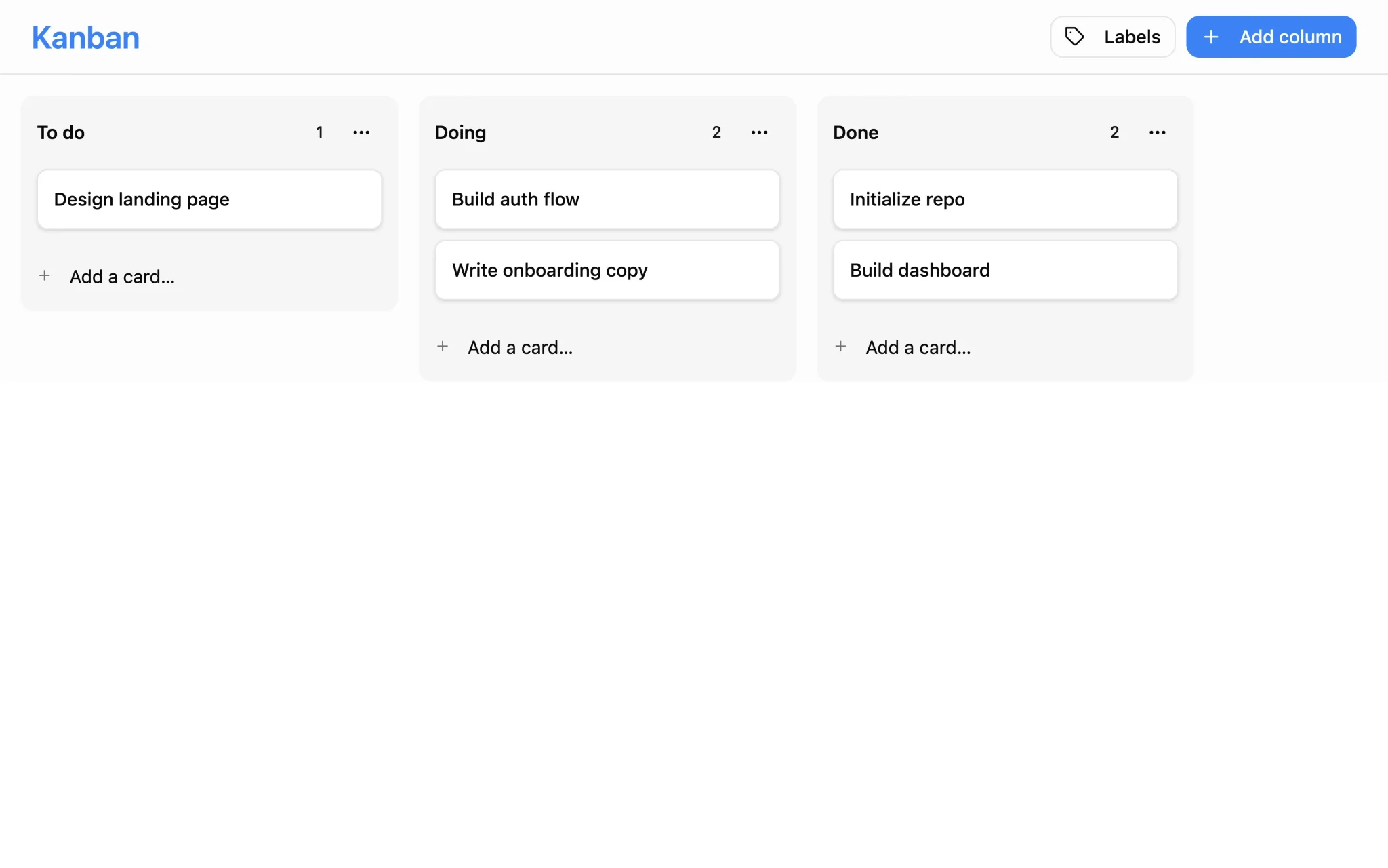 Kanban cover