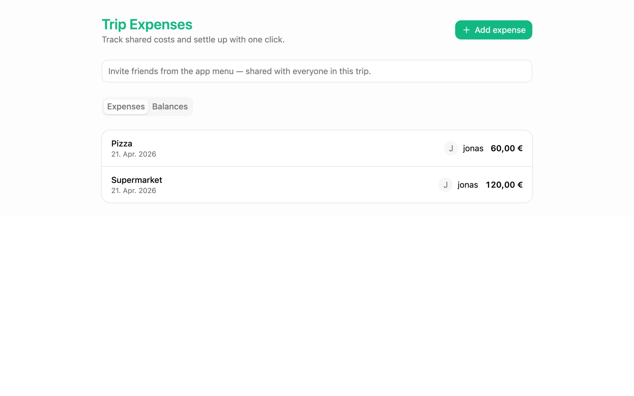 Trip Expenses cover