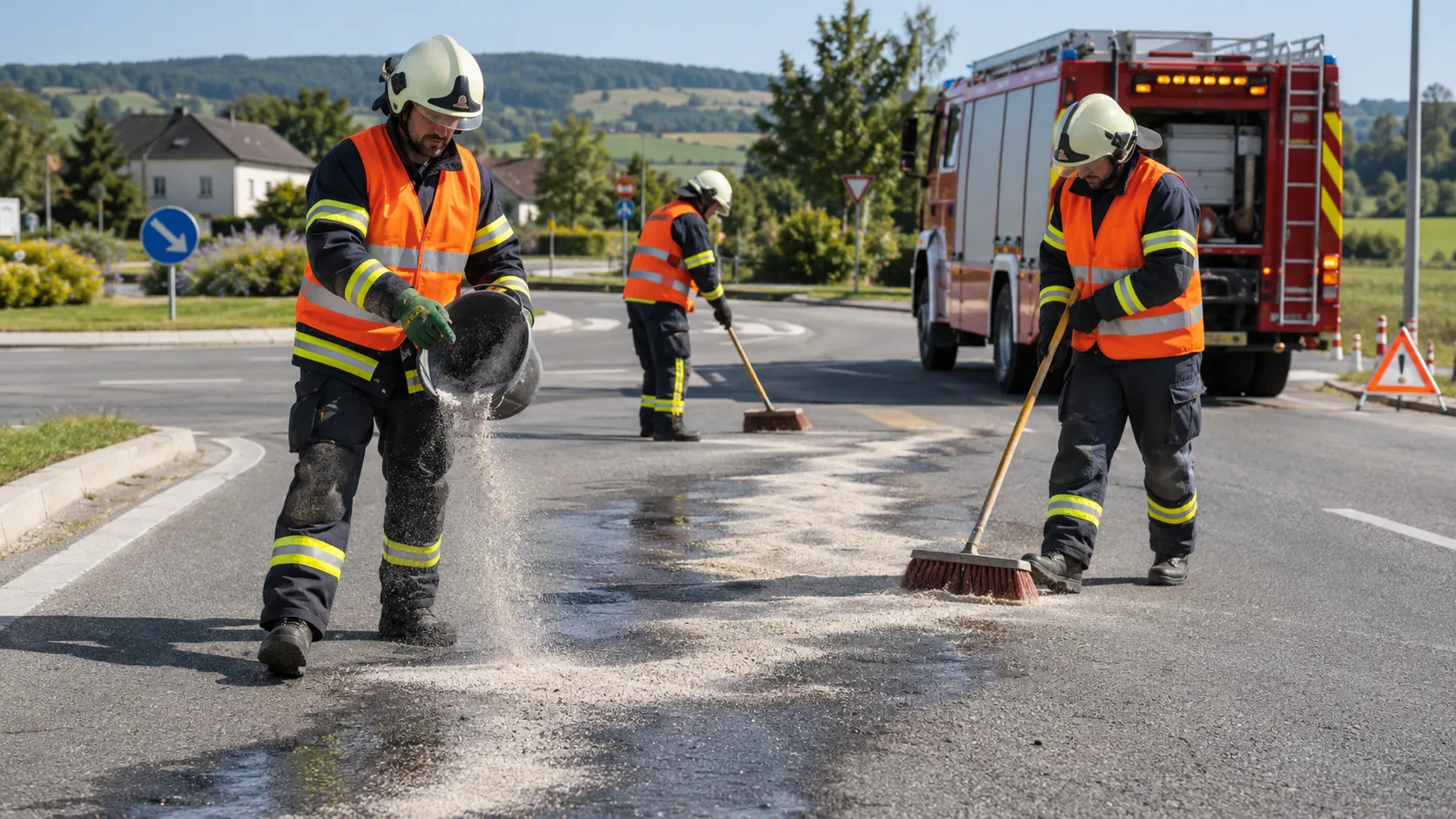 Ölspur nach Fahrzeugdefekt