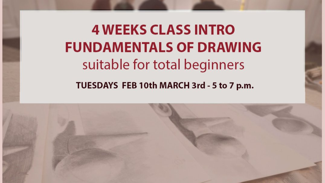 4 WEEKS CLASS ON BASICS OF DRAWING suitable for total beginners
