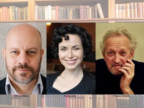 Reading "Courage to be Together" with the reading ensemble (Christian Intorp, Nadja Schulz-Berlinghoff and Thomas Hollaender)