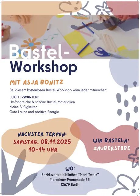 Craft workshop with Asja Bonitz at the Mark Twain Library