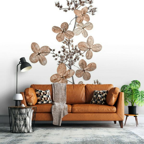 Floral Sepia Sketch