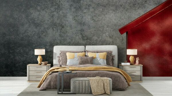 Industrial Grunge with Red Accent