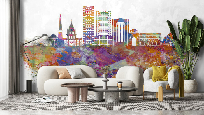 Colorful Delhi Skyline