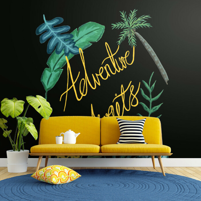 Adventure Awaits typographical tropical art