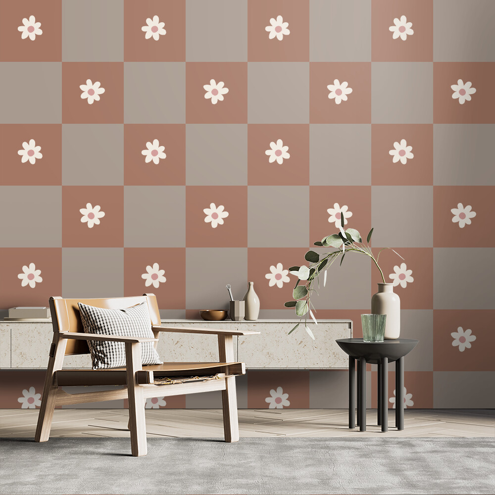 Daisy grid - brown