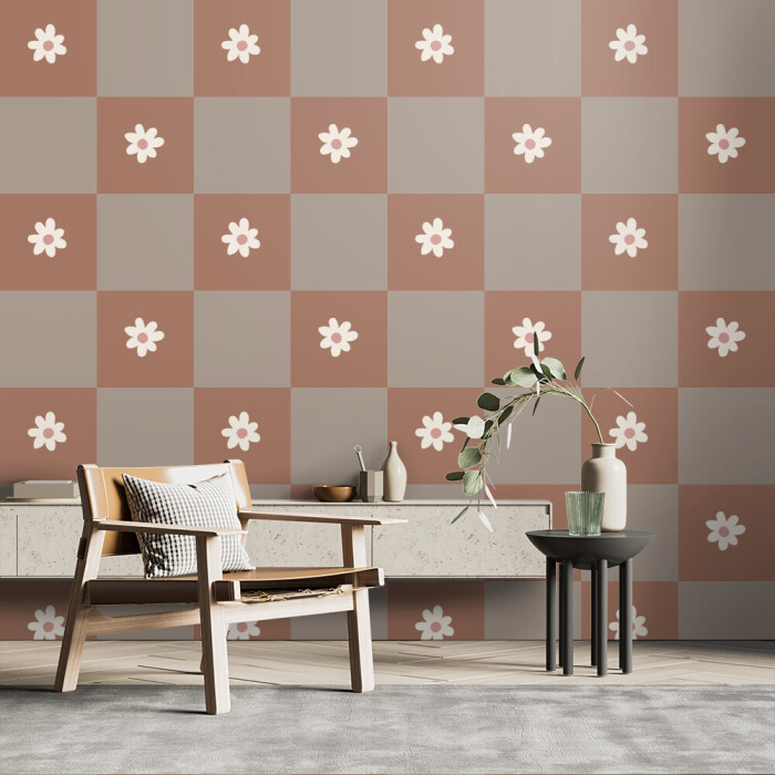 Daisy grid - brown