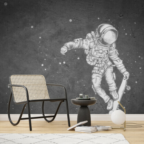Astronaut pe Skateboard în Spațiu