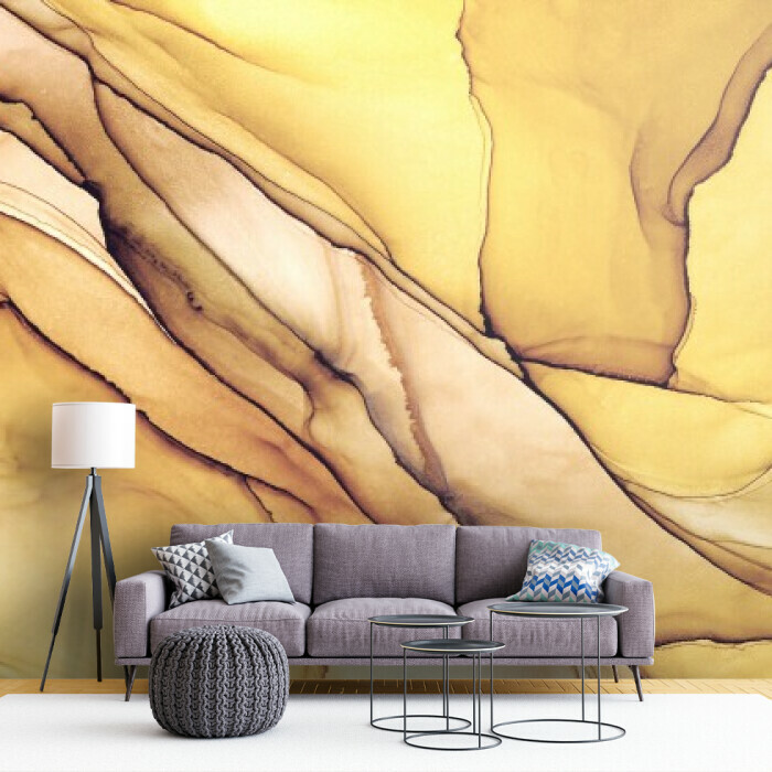 Golden Swirls Abstract Art