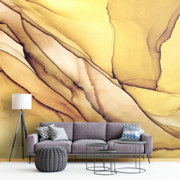 Golden Swirls Abstract Art