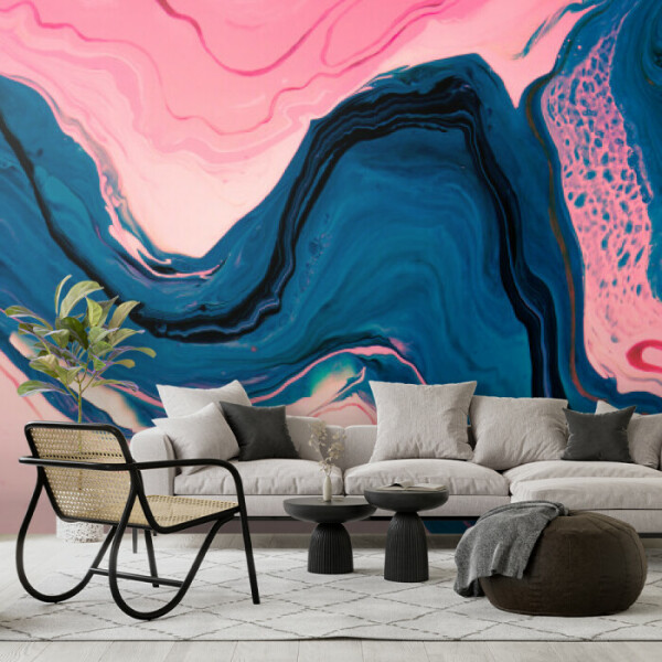 Sapphire and Rose Abstract Swirls