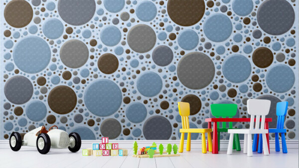 Blue and Brown Bubble Motif