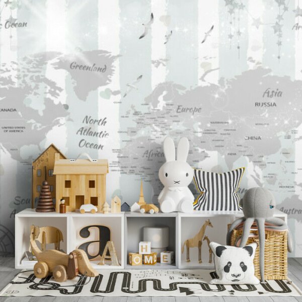 Worldly Wonders Map Wallpaper