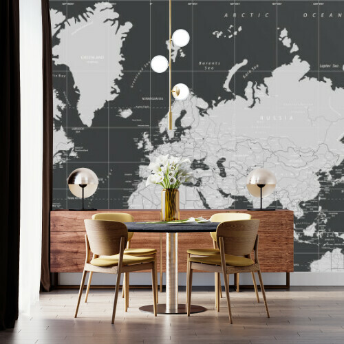 Monochrome World Map