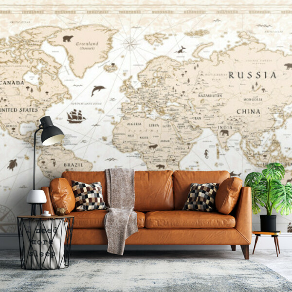 Vintage World Explorer Map