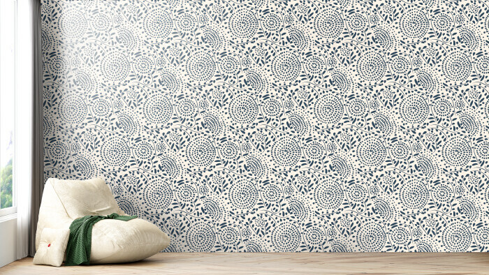 Elegant Blue and White Geometric Mosaic
