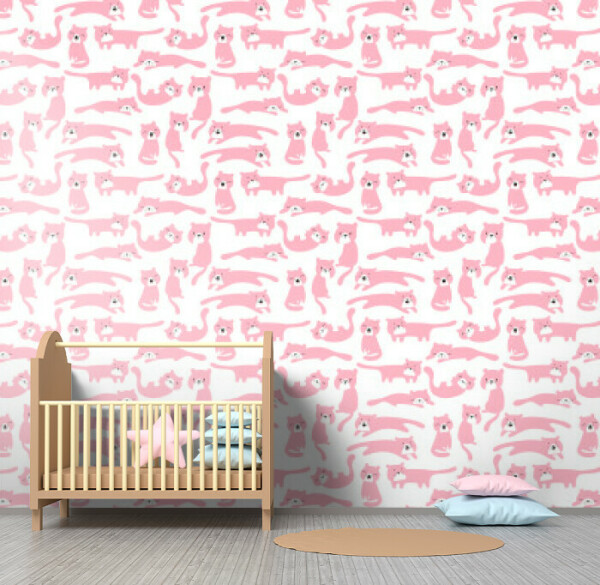 Playful Pink Cats