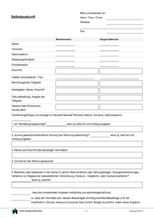 Selbstauskunft