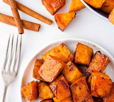 Honey cinnamon roasted sweet potatoes