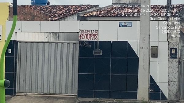 Vende-se em Santa Rita-PB  Casa, 67.20 de área total, 67.20 de área privativa, 125.00 de área do terreno,  2_qto(s), a.serv, WC, 1_sala(s), cozinha, Terraco, 1_vaga(s) de garagem.