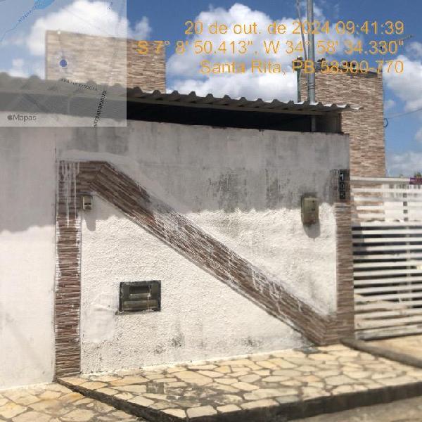 Vende-se em Santa Rita-PB  Casa, 77.17 de área total, 77.17 de área privativa, 300.00 de área do terreno,  3_qto(s), a.serv, WC, 1_sala(s), cozinha, Terraco.