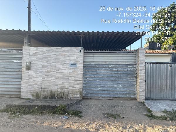 Vende-se em Santa Rita-PB  Casa, 63.49 de área total, 63.49 de área privativa, 125.00 de área do terreno,  2_qto(s), a.serv, WC, 1_sala(s), cozinha, Terraco, 1_vaga(s) de garagem.
