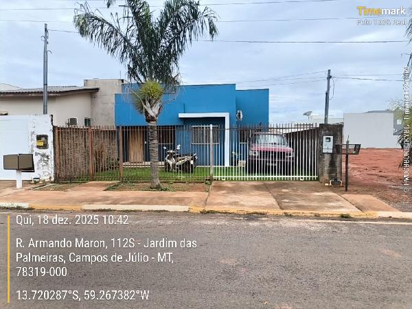 Vende-se em Campos De Julio-MT  Casa, 70.71 de área total, 70.71 de área privativa, 300.00 de área do terreno,  2_qto(s), a.serv, WC, 1_sala(s), cozinha.