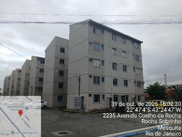 Vende-se em Mesquita-RJ  apto, 42.90 de área total, 42.90 de área privativa,  2_qto(s), WC, 1_sala(s), cozinha, 1_vaga(s) de garagem.