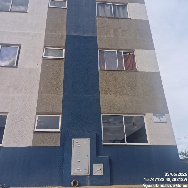 Vende-se em Aguas Lindas De Goias-GO  apto, 47.34 de área total, 47.34 de área privativa,  2_qto(s), a.serv, WC, 1_sala(s), cozinha, 1_vaga(s) de garagem.