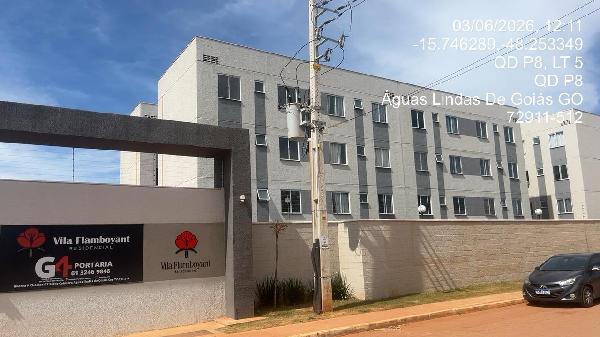 Vende-se em Aguas Lindas De Goias-GO  apto, 65.75 de área total, 43.40 de área privativa,  2_qto(s), varanda, a.serv, WC, 1_sala(s), cozinha, 1_vaga(s) de garagem.