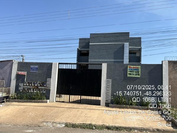 Vende-se em Aguas Lindas De Goias-GO  apto, 72.28 de área total, 50.60 de área privativa,  2_qto(s), a.serv, WC, 1_sala(s), cozinha.