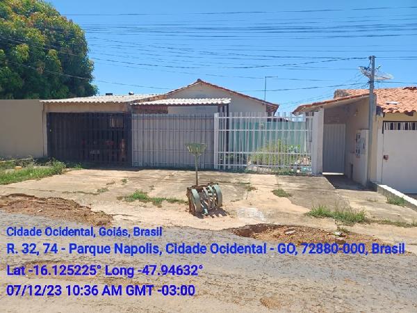 Vende-se em Cidade Ocidental-GO  Casa, 50.04 de área privativa, 116.00 de área do terreno,  2_qto(s), a.serv, WC, 1_sala(s), sacada, cozinha.