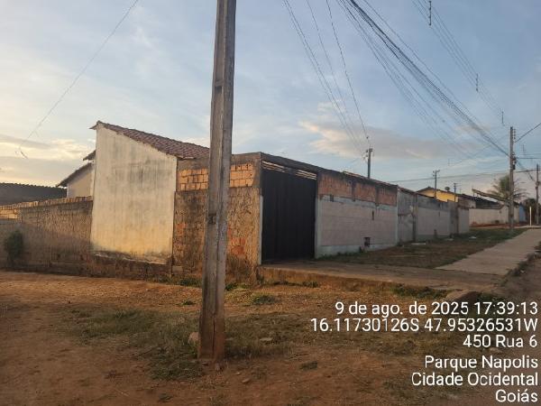 Vende-se em Cidade Ocidental-GO  Casa, 64.35 de área total, 64.35 de área privativa, 144.75 de área do terreno,  2_qto(s), a.serv, WC, 1_sala(s), cozinha, 1_vaga(s) de garagem.