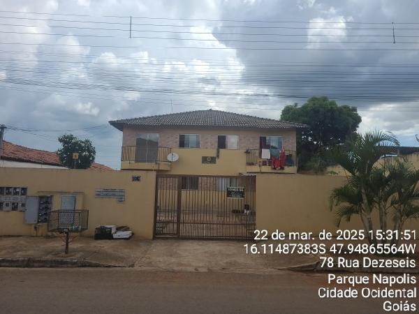 Vende-se em Cidade Ocidental-GO  apto, 47.64 de área total, 47.64 de área privativa,  2_qto(s), a.serv, WC, 1_sala(s), cozinha, 1_vaga(s) de garagem.